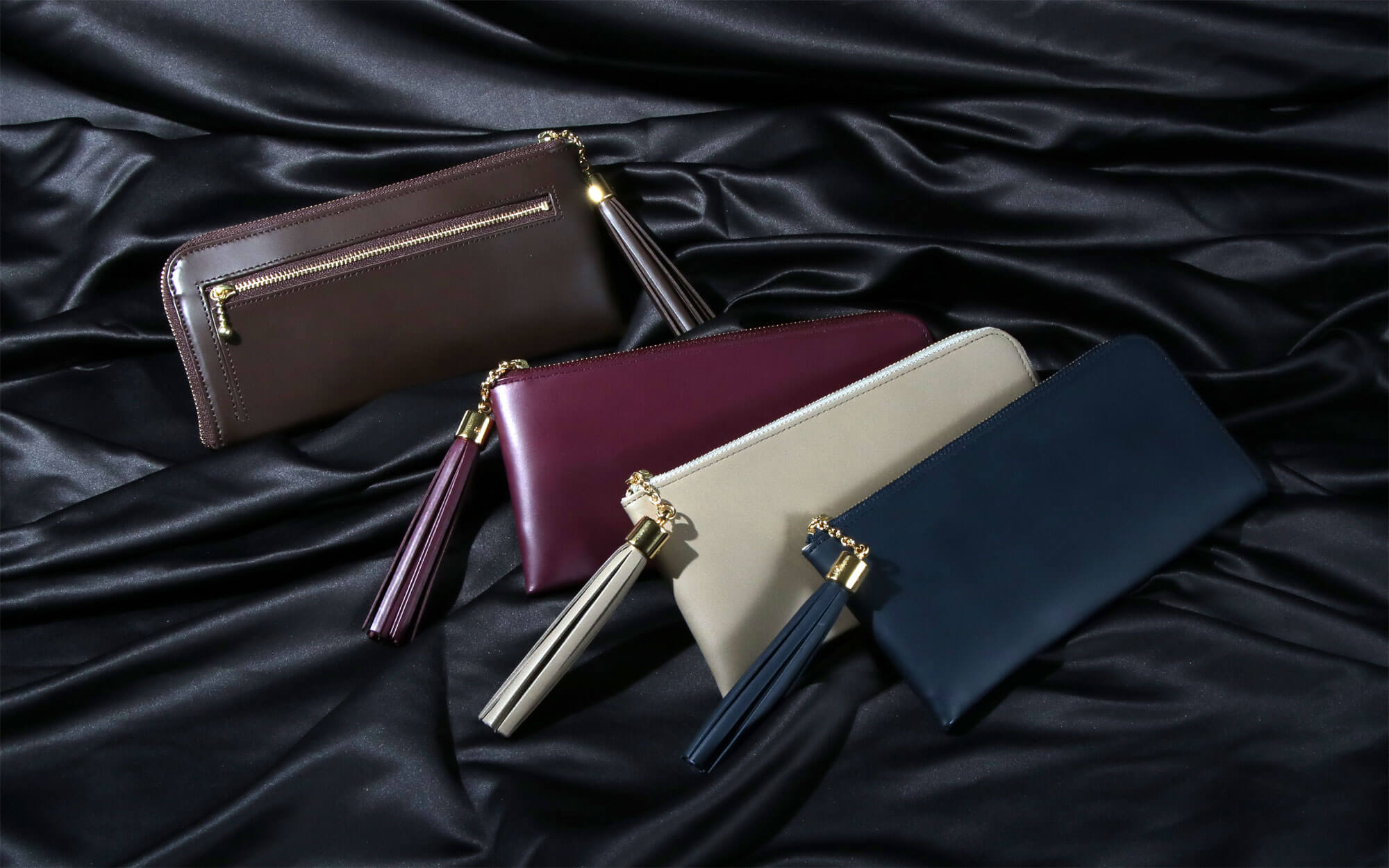 カームマットスムースレザーL字ファスナー長財布